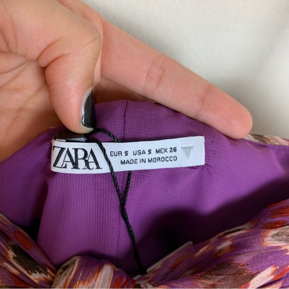 NWT Zara Blogger’s Favorite Printed Mini Dress with Draping - Picture 6 of 10